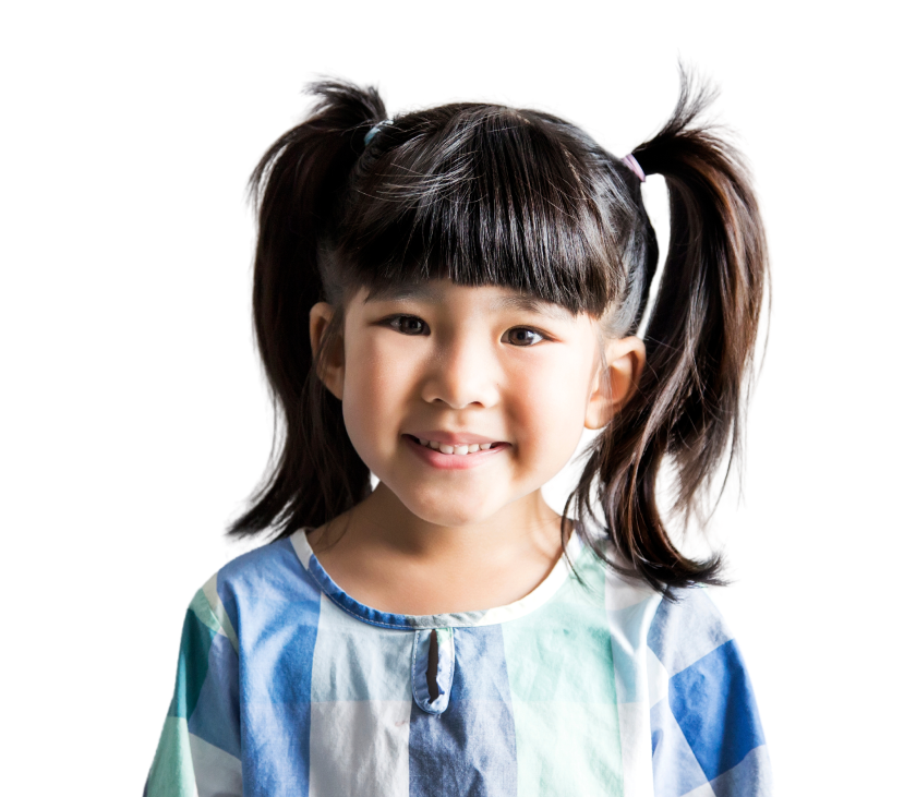 A little girl smiling